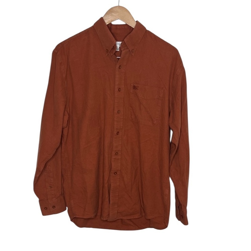 Cutter & Buck Orange Long Sleeve Button Up Shirt Men Size M